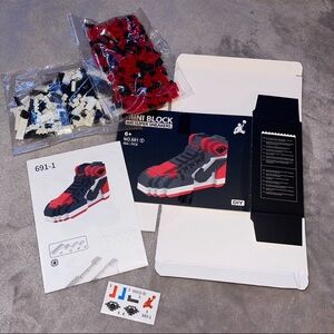 Nike/ Air Jordan black/red/white building mini block air super sneakers